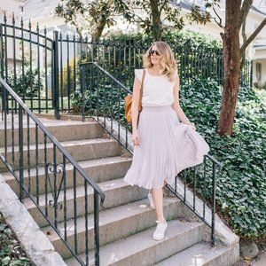 Lilac Pleated Gianni Bini Midi Skirt Size Medium